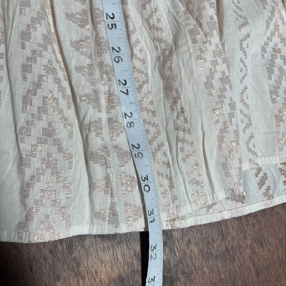 Blush Shimmery Boho Babydoll Mini Dress Small Festival Fairy Coquette Peasant - Picture 8 of 13